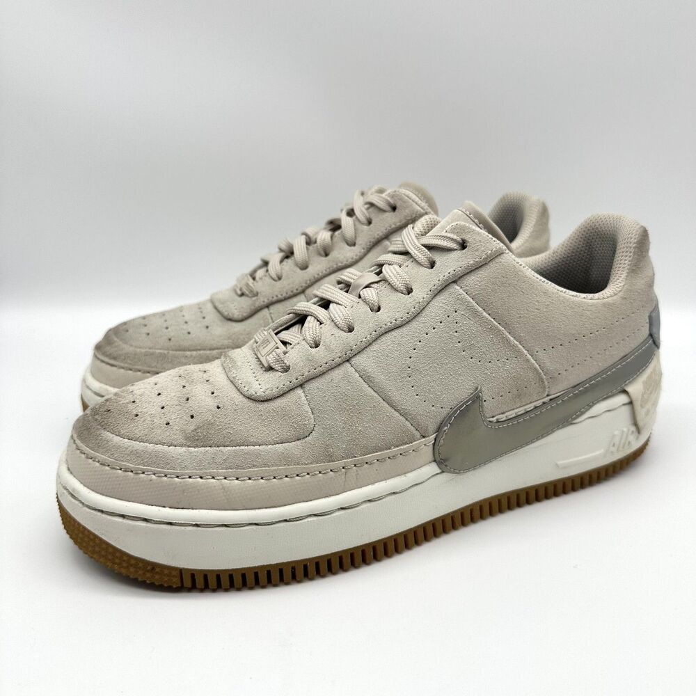 Nike Air Force 1 Jester Low Desert Sand Platinum Gray Athletic Shoes WM 9